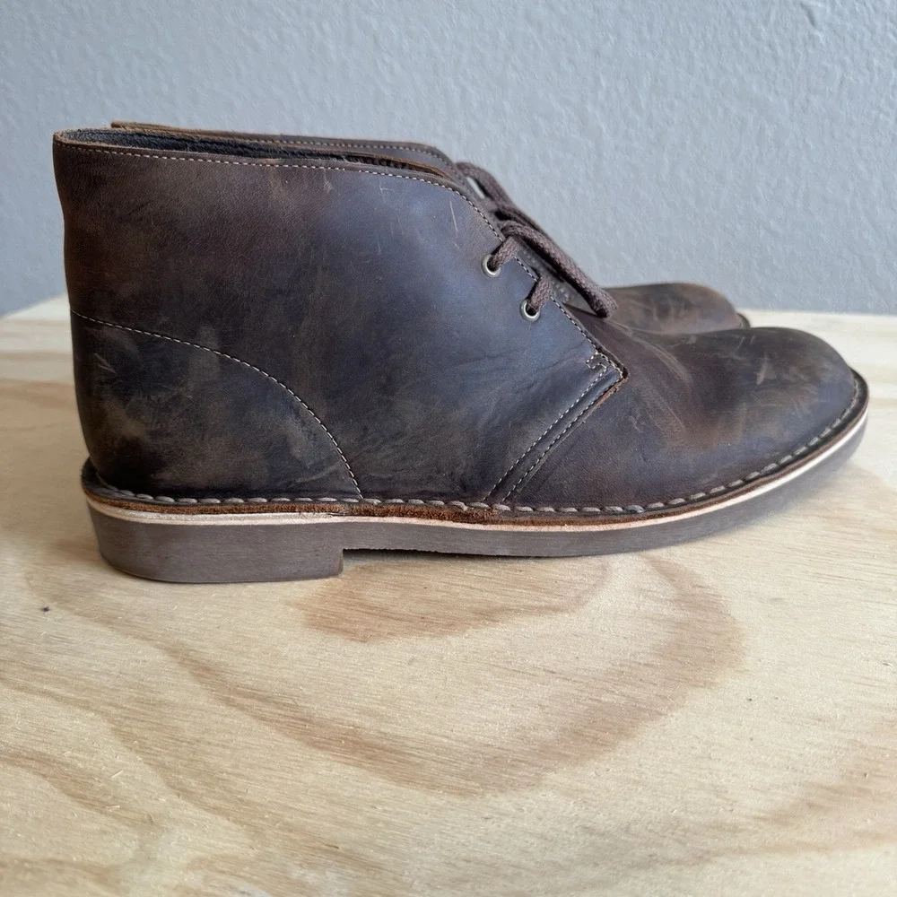 Clark's Men's Size 10.5 Bushacre 2 Chukka‎ Brown Lace Up Boot